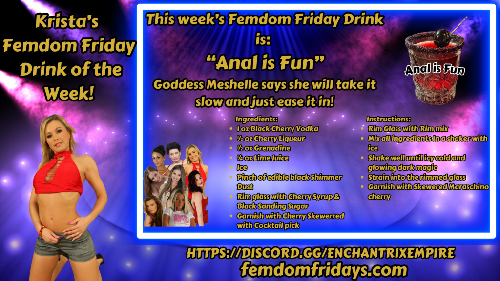 Krista's Drink of the Week FemDom Fridays 1800 601 6975 FFDrink_08-01-25 (2)