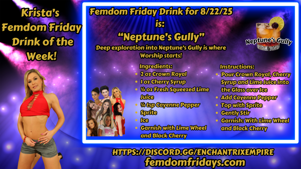Krista's Drink of the Week - FemDom Fridays Cocktail Recipes