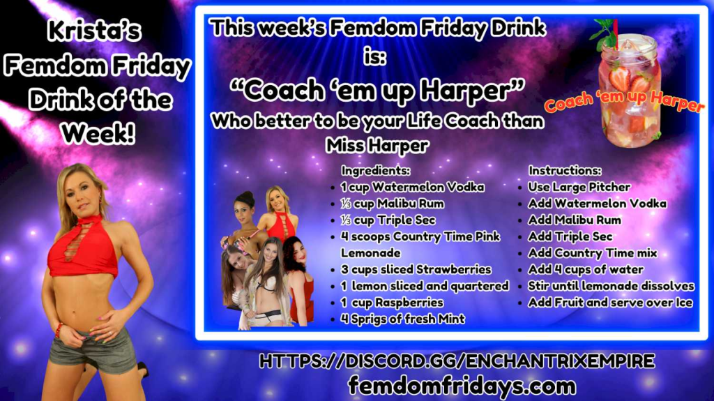 Krista's Drink of the Week FemDom Fridays 1800 601 6975 FFDrink_6-20-25 (1)