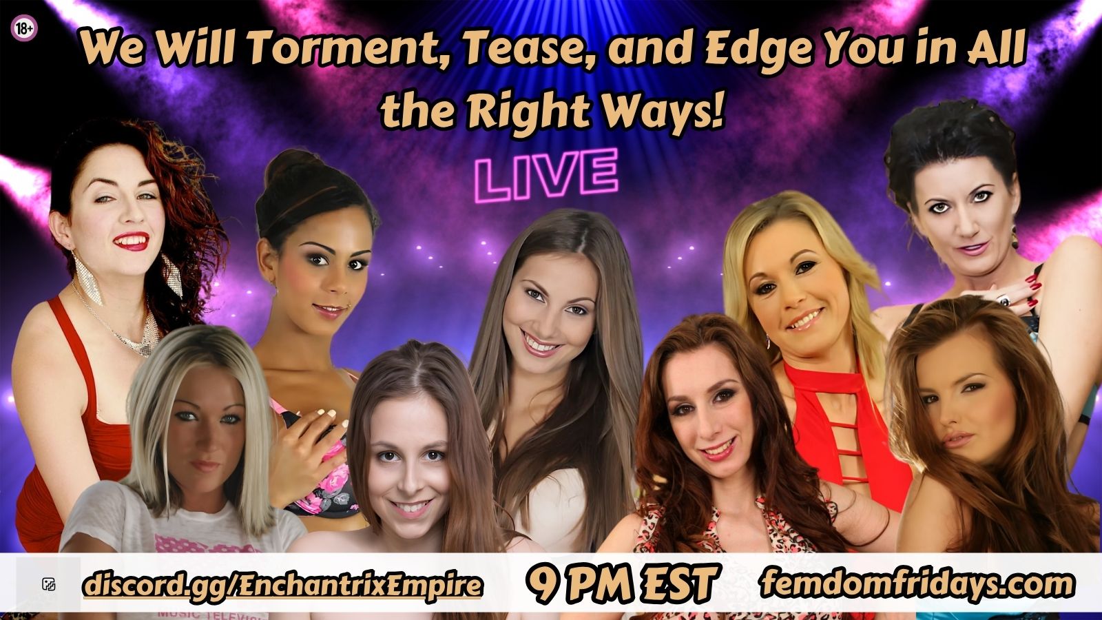 We Will Torment, Tease, and Edge You in All the Right Ways! Hosted by Sensual Cocktease Goddess Demi of FemDom Fridays